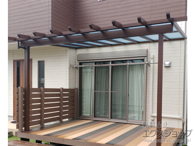千葉県柏市ののテラス屋根 サザンテラス (パーゴラ仕様) テラスタイプ 単体　積雪〜20cm対応 施工例