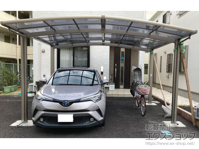 茨城県取手市ののカーポート ネスカR (ラウンドスタイル) ワイド 積雪〜20cm対応 施工例