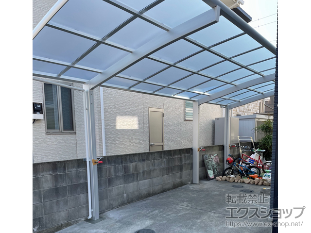 愛媛県松山市ののカーポート ネスカR (ラウンドスタイル) 延長 積雪〜20cm対応 施工例