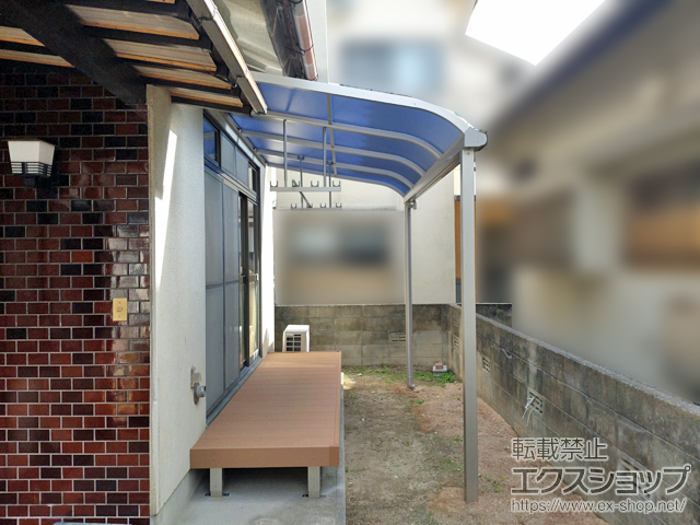 愛媛県松山市ののテラス屋根 プレシオステラスII R型 テラスタイプ 単体 積雪〜20cm対応 施工例