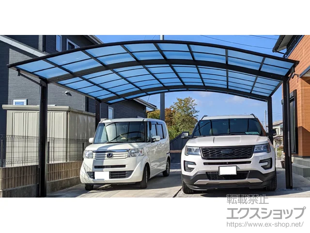 栃木県栃木市のYKKAPのカーポート アリュース ツイン　積雪～20cm対応 施工例
