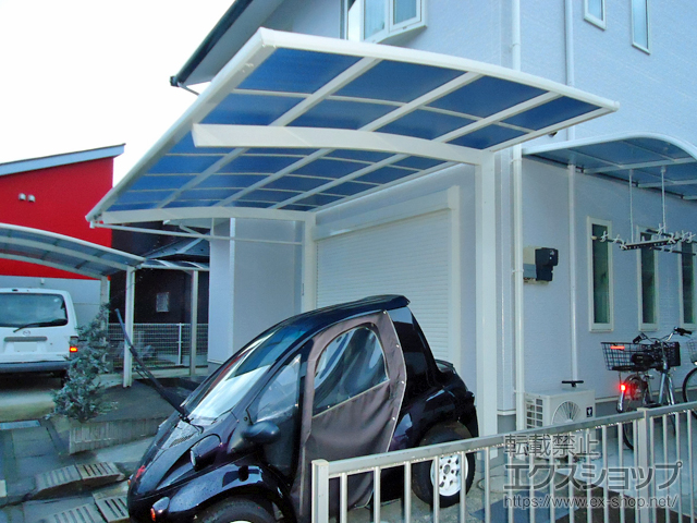 茨城県那珂市ののカーポート アリュースRE 前下がり 積雪〜20cm対応 施工例