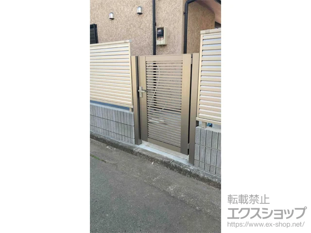 神奈川県藤沢市のの門扉、フェンス・柵・塀 開き門扉AB YR1型 片開き　柱使用 施工例