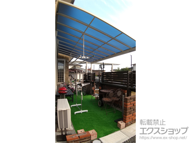 岡山県津山市ののテラス屋根 ソラリア F型 テラスタイプ 単体 積雪〜20cm対応＋吊り下げ式上下可動物干し 施工例
