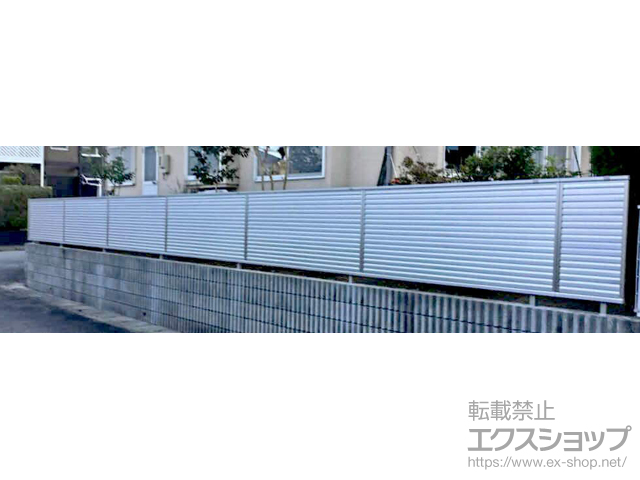 宮城県富谷市ののフェンス・柵 ミエーネフェンス 目隠しルーバータイプ・自由柱施工 施工例
