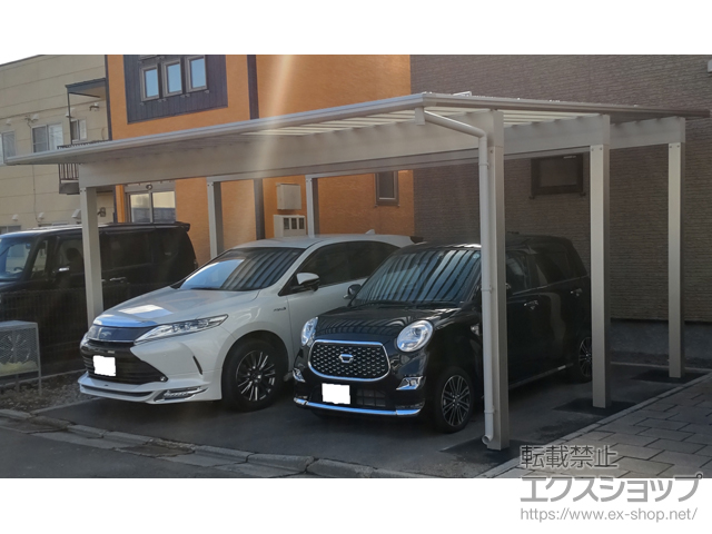 北海道函館市ののカーポート エフルージュ ツイン100 積雪〜100cm対応 施工例