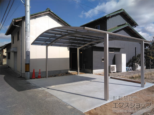 岡山県倉敷市ののカーポート プレシオスポート ワイド 積雪〜20cm対応 施工例
