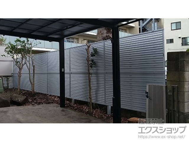 千葉県市川市ののフェンス・柵 ミエーネフェンス 目隠しルーバータイプ 2段支柱 自立建て用 施工例