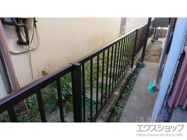 千葉県松戸市ののフェンス・柵 ミエッタフェンス 防犯たて格子タイプ・自由柱施工 施工例