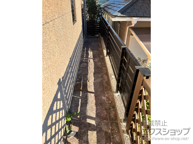愛知県豊川市ののフェンス・柵 モクアルフェンス 横板タイプ 自由柱施工 施工例