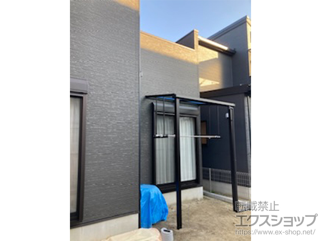 岐阜県各務原市ののテラス屋根 ソラリア F型 テラスタイプ 単体 積雪〜20cm対応＋吊り下げ式固定物干し 施工例