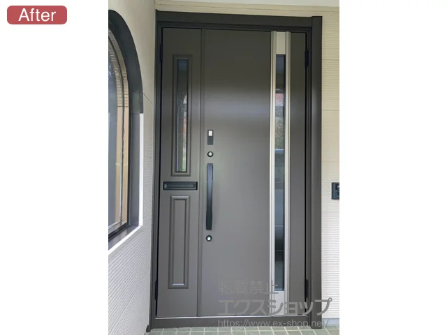 北海道三笠市のLIXIL リクシル(トステム)の玄関ドア リシェント玄関ドア3 断熱K2仕様 親子仕様(ランマ無)外観右吊元 M78型 ※タッチキー仕様(キー付きリモコンタイプ) 施工例