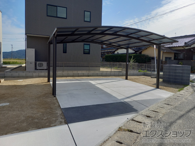 福岡県福岡県糸島市ののカーポート ネスカR (ラウンドスタイル) ワイド 積雪〜20cm対応 施工例