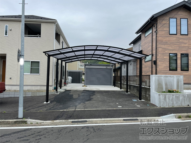 神奈川県横浜市ののカーポート アリュース ツイン 縦連棟　積雪〜20cm対応 施工例