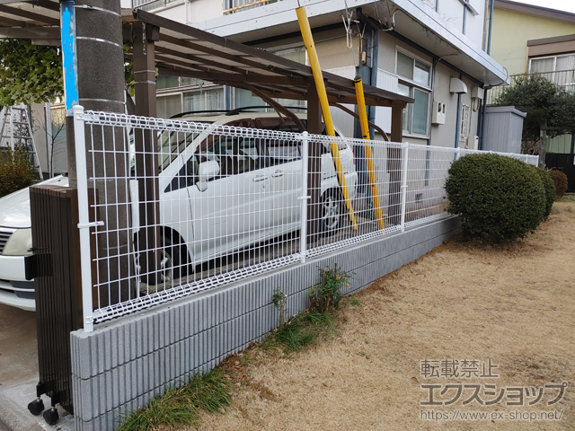 千葉県千葉市ののフェンス・柵 メッシュフェンス M0 間仕切柱 施工例