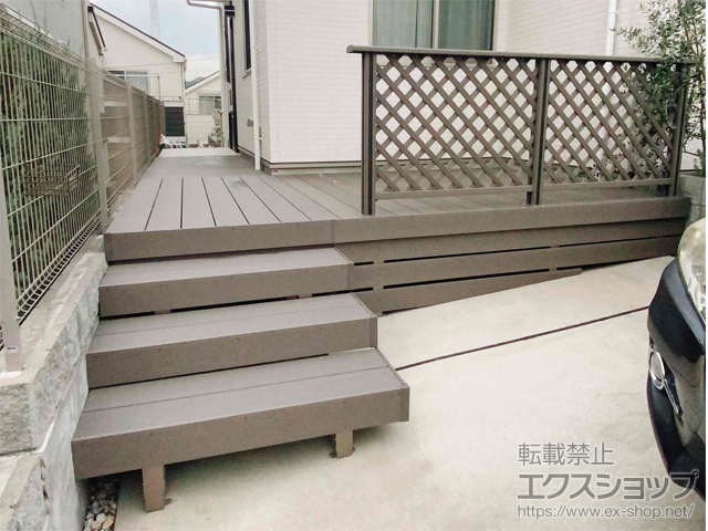 神奈川県横浜市ののウッドデッキ 樹ら楽ステージ＋デッキフェンス＋収納蓋 施工例