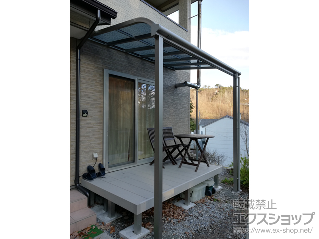 長野県塩尻市ののテラス屋根 ソラリア R型 1500 テラスタイプ 単体 積雪〜50cm対応 施工例