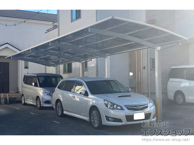 静岡県静岡市ののカーポート アリュース 縦連棟　積雪〜20cm対応+屋根ふき材補強部品 施工例