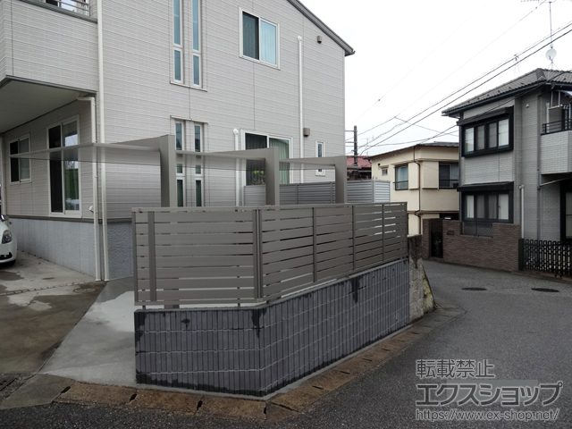 千葉県千葉市ののフェンス・柵 モクハイフェンス アルミ色タイプ　フリーポールタイプ 施工例