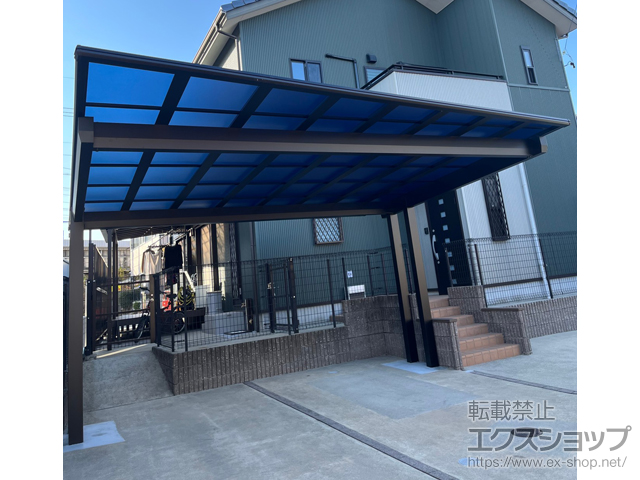 愛知県知立市ののカーポート エフルージュツインEX FIRST 後方支持タイプ 積雪〜20cm対応 施工例