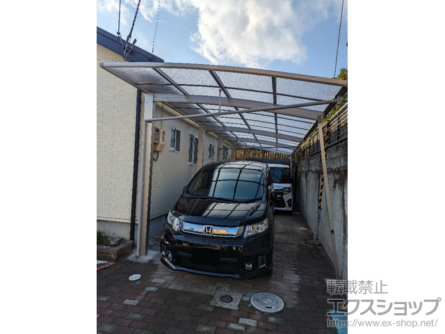 宮城県東松島市ののカーポート アリュースRE 縦連棟 前下がり積雪〜20cm対応 施工例
