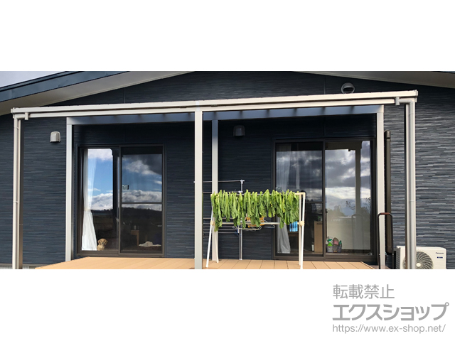 山形県西村山郡河北町ののテラス屋根 ソラリア F型 積雪100cm対応 独立タイプ 連棟 〜100cm対応 施工例
