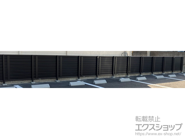 和歌山県和歌山市ののフェンス・柵 ミエーネフェンス 目隠しルーバータイプ 自由柱施工 施工例