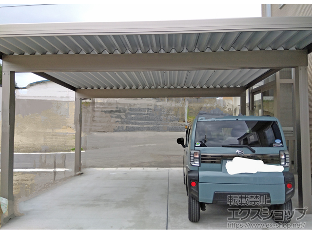 秋田県潟上市ののカーポート カーポートST 積雪100cm対応 2台用 4本柱 施工例