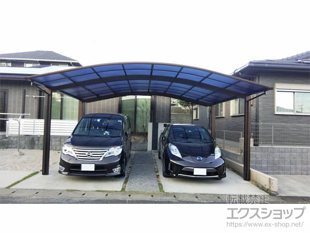 佐賀県三養基郡基山町のYKKAPのカーポート アリュース ツイン　積雪～20cm対応 施工例