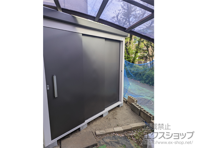 東京都稲城市のの物置・屋外倉庫 レスパス LES-2212(GM) 一般型 2289×1222×2100 LES-2212(GM)-GM 施工例