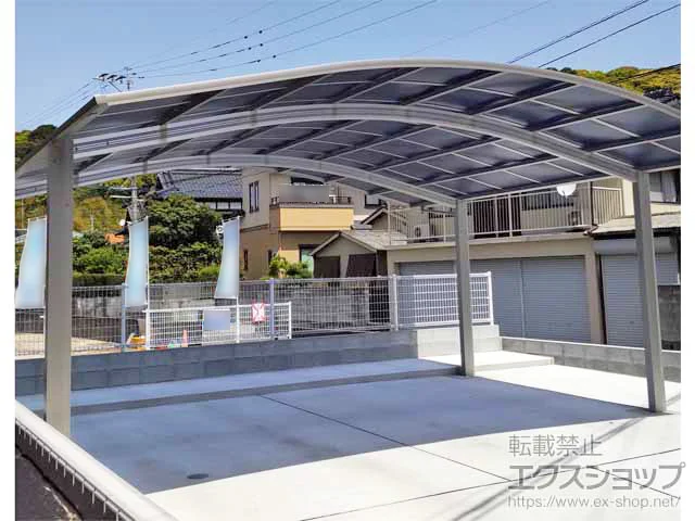 福岡県久留米市ののウッドデッキ、カーポート アリュース ツイン　積雪～20cm対応 施工例