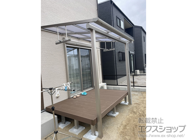 福岡県福津市ののテラス屋根 ソラリア F型 テラスタイプ 単体 積雪〜20cm対応 施工例