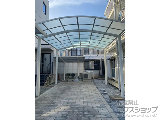 静岡県静岡市ののカーポート、サイクルポート・自転車置き場 アリュース ツイン　積雪～20cm対応 施工例