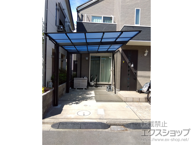 東京都調布市ののカーポート ネスカF (フラットスタイル) 積雪〜20cm対応＋着脱式サポート柱 施工例
