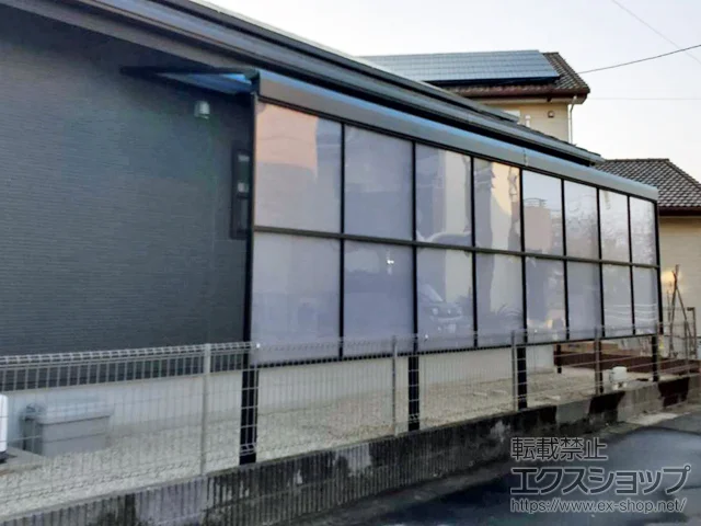 福岡県小郡市のLIXIL(リクシル)のテラス屋根 スピーネ F型 テラスタイプ 連棟 積雪～20cm対応 施工例