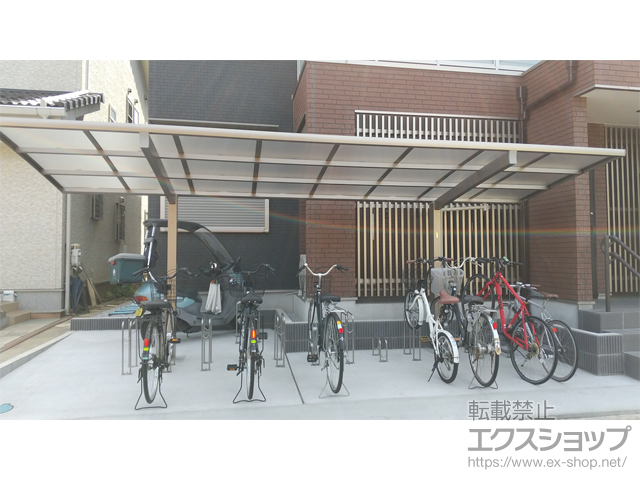 埼玉県さいたま市ののサイクルポート・駐輪場 カムフィエース ミニ 積雪〜20cm対応＋サイクルラック 施工例