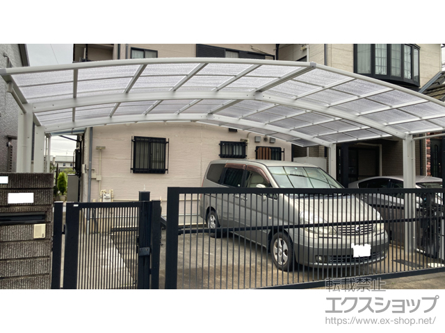 岐阜県岐阜市ののカーポート アリュース トリプル　積雪〜20cm対応+枯れ葉よけネット 施工例