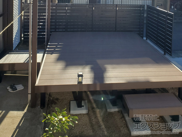 千葉県千葉市ののフェンス・柵 ルシアスフェンスF04型 横板 複合色　自由柱施工 施工例