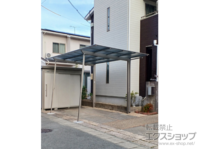 三重県津市ののカーポート ネスカF (フラットスタイル) 積雪〜20cm対応+ネスカF用着脱式サポート柱 2本入り 施工例