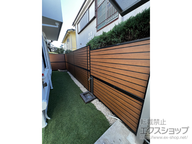 東京都世田谷区ののフェンス・柵 モクアルフェンス 目隠しタイプ 2段支柱 自立建て用 施工例