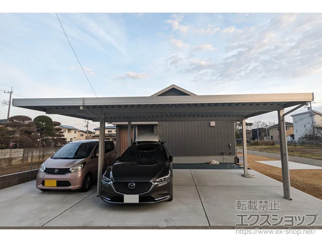 茨城県水戸市のYKKAPカーポート施工例(ジーポートPro 積雪30cm 茨城県水戸市のYKKAPカーポート施工例(ジーポートPro 積雪30cm