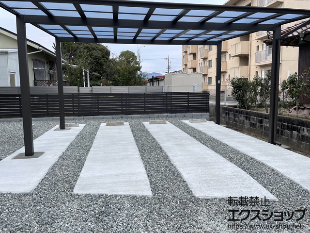 島根県出雲市ののカーポート ソリッドポート ワイド 積雪〜20cm対応 施工例