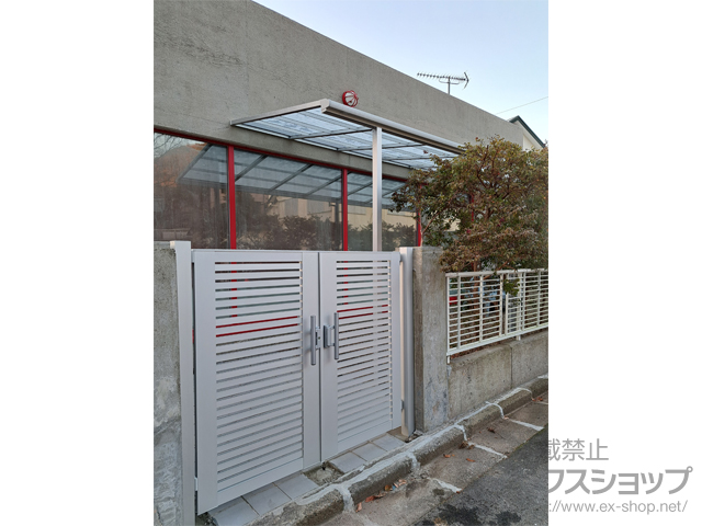 兵庫県芦屋市のの門扉 開き門扉AB YS1型 両開き　柱使用 施工例