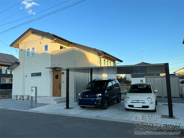 栃木県小山市ののカーポート カーポートSCワイド 積雪〜20cm対応 施工例
