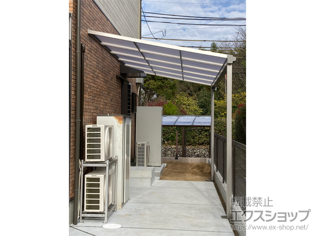 京都府亀岡市ののテラス屋根 ソラリア F型 テラスタイプ 単体 積雪〜20cm対応 施工例