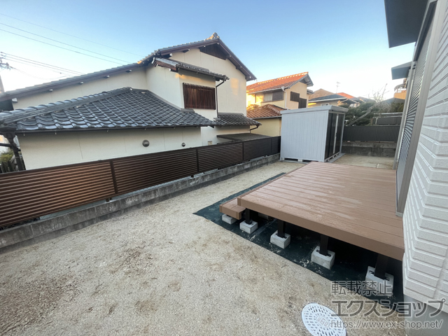 愛知県豊田市ののフェンス・柵 ミエーネフェンス 目隠しルーバータイプ　自由柱施工 施工例