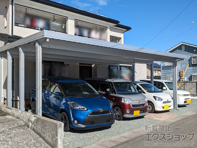 長野県長野市ののカーポート ジーポートPro 3台用 8本柱 積雪〜150cm対応 施工例