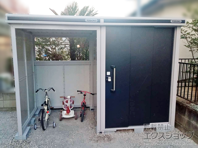 群馬県前橋市のの物置・屋外倉庫 エルモコンビ 一般型 3026×1512×2120（LMD-1515+LKD-1515） LMD-1515+LKD-1515-SM 施工例