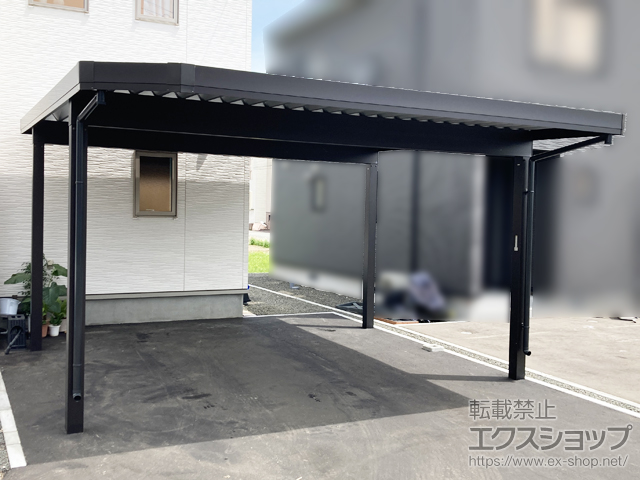 北海道札幌市ののカーポート ジーポートPro 積雪150cm対応 2台用 4本角柱 施工例