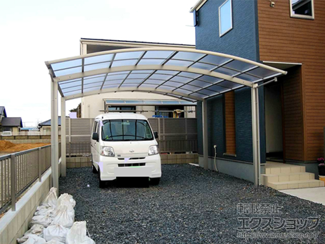 茨城県那珂市ののカーポート アリュース ツイン　積雪〜20cm対応 施工例